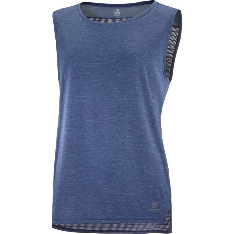 Navy Salomon Outline Summer Women's Tanks | IE TW2706